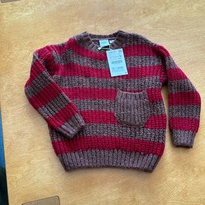 Zara NWT Boys or Girls Sweater Brown Red 3-4 years